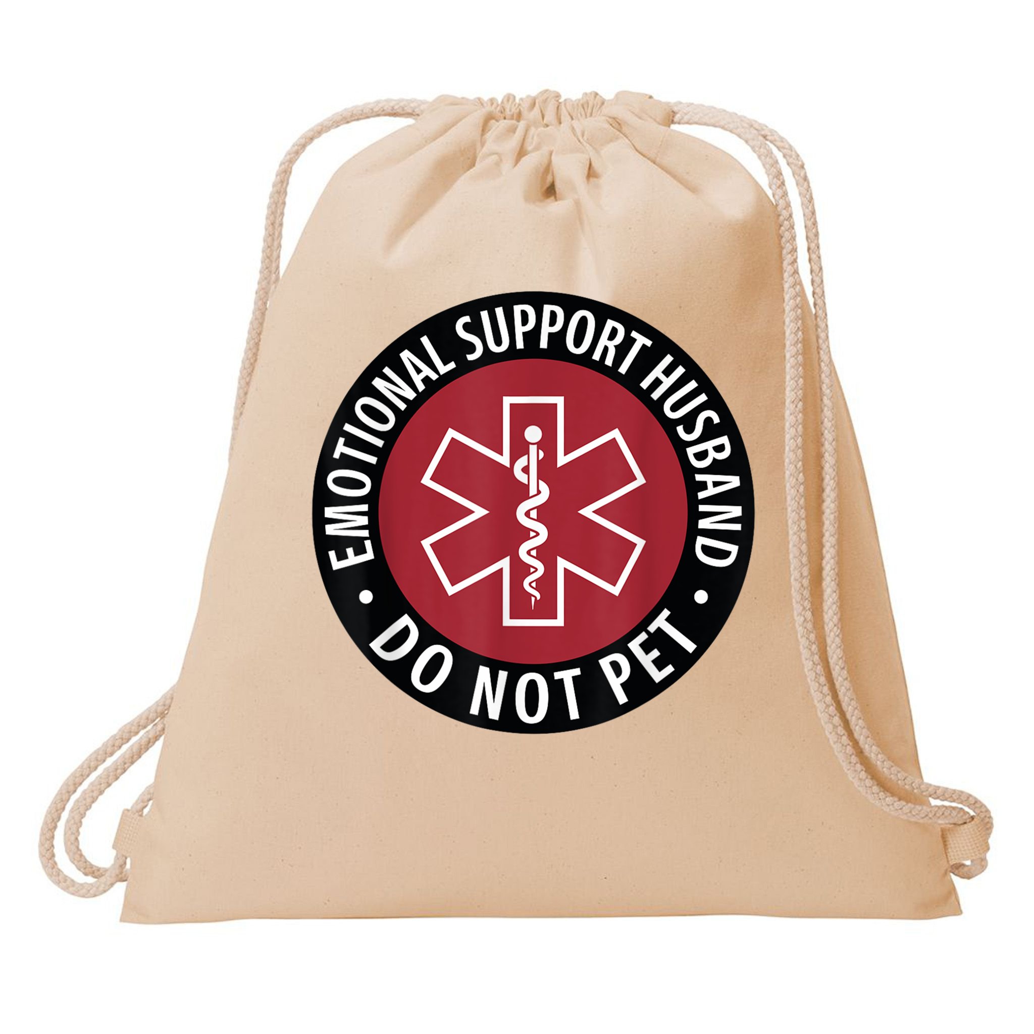 Emotional Support Husband Do Not Pet  Funny Husband For  Drawstring Bag