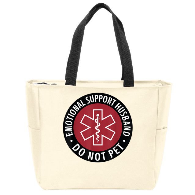 Emotional Support Husband Do Not Pet  Funny Husband For  Zip Tote Bag