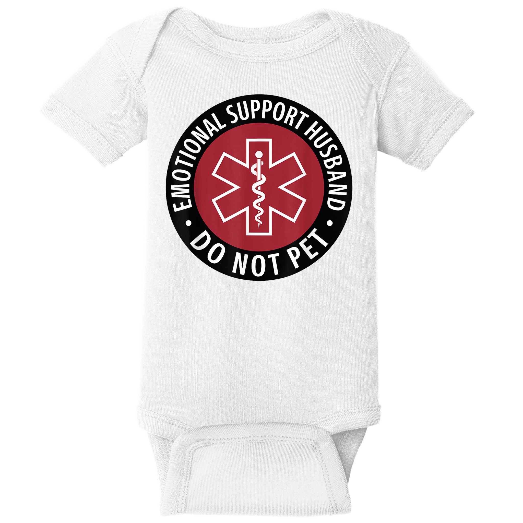 Emotional Support Husband Do Not Pet  Funny Husband For  Baby Bodysuit