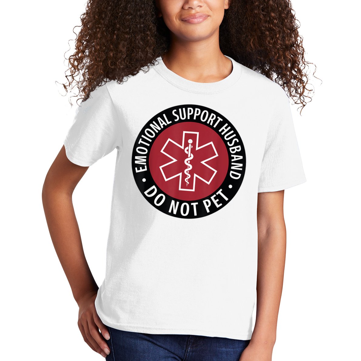 Emotional Support Husband Do Not Pet  Funny Husband For  Kids T-Shirt