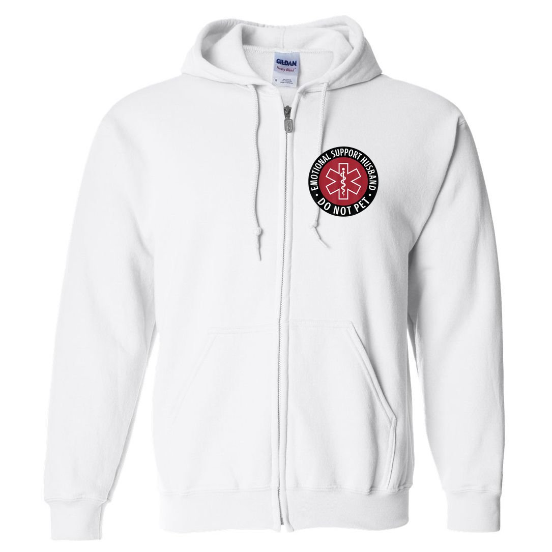 Emotional Support Husband Do Not Pet  Funny Husband For  Full Zip Hoodie