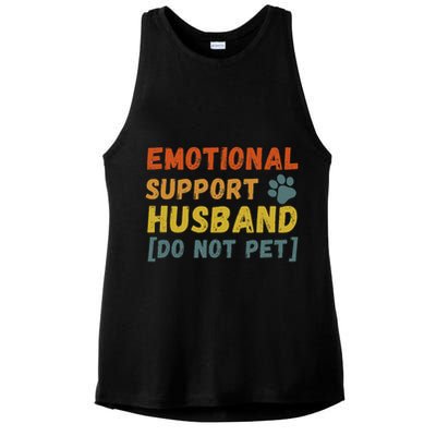 Emotional Support Husband Do Not Pet Funny Ladies PosiCharge Tri-Blend Wicking Tank