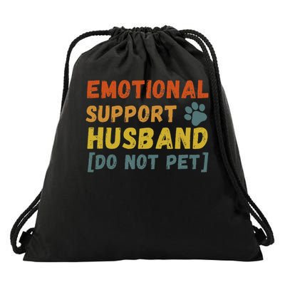Emotional Support Husband Do Not Pet Funny Drawstring Bag