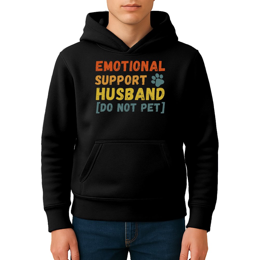 Emotional Support Husband Do Not Pet Funny Kids Hoodie