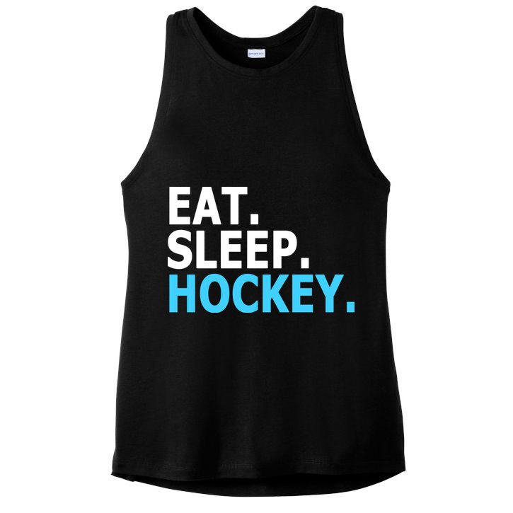 Eat. Sleep. Hockey. Ladies PosiCharge Tri-Blend Wicking Tank