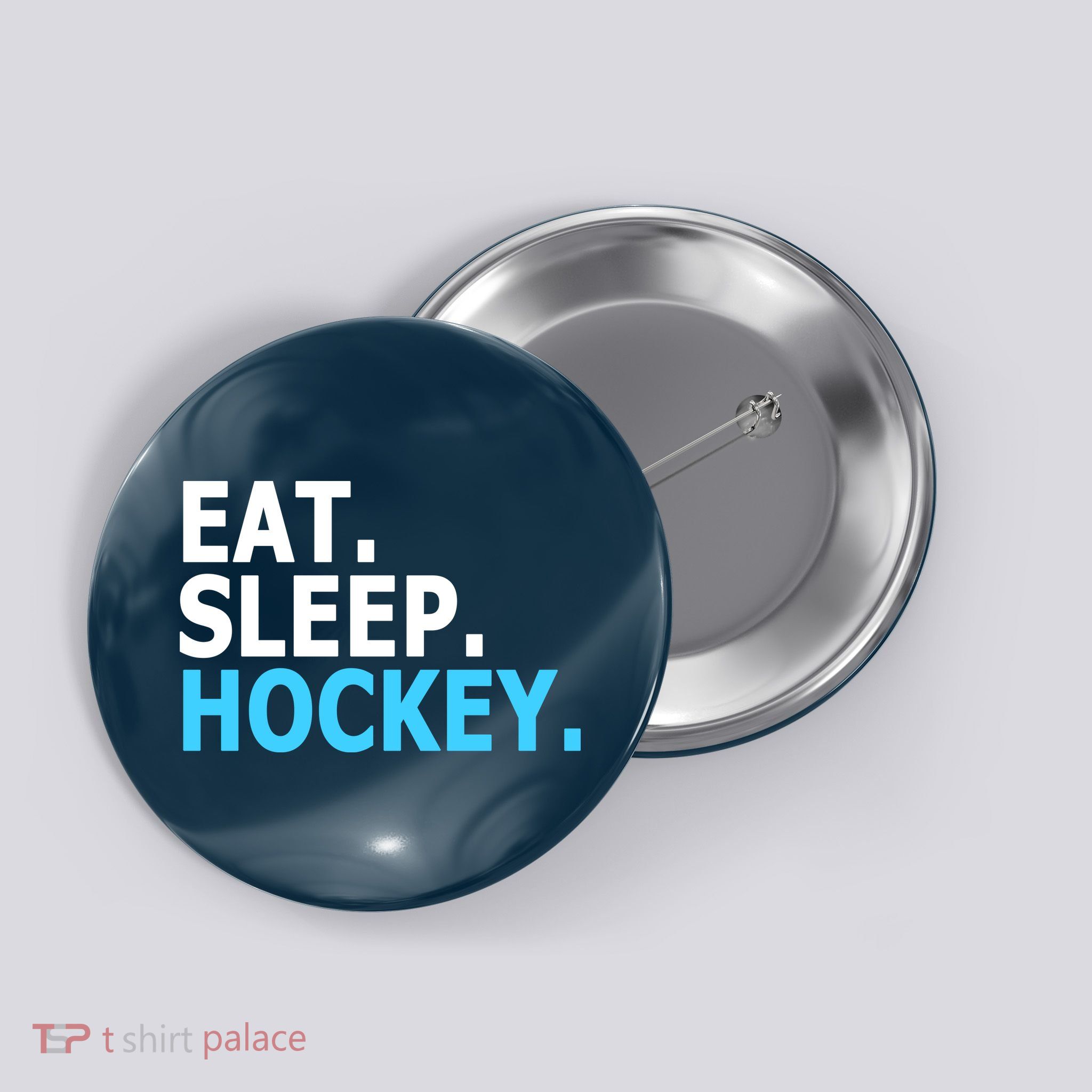 Eat. Sleep. Hockey. Button