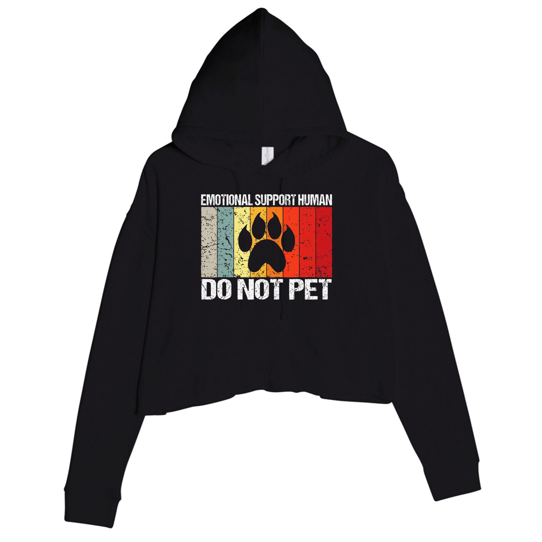 Emotional Support Husband Do Not Pet Crop Fleece Hoodie
