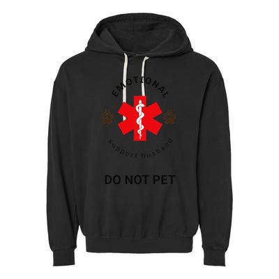 Emotional Support Husband Do Not Pet Garment-Dyed Fleece Hoodie