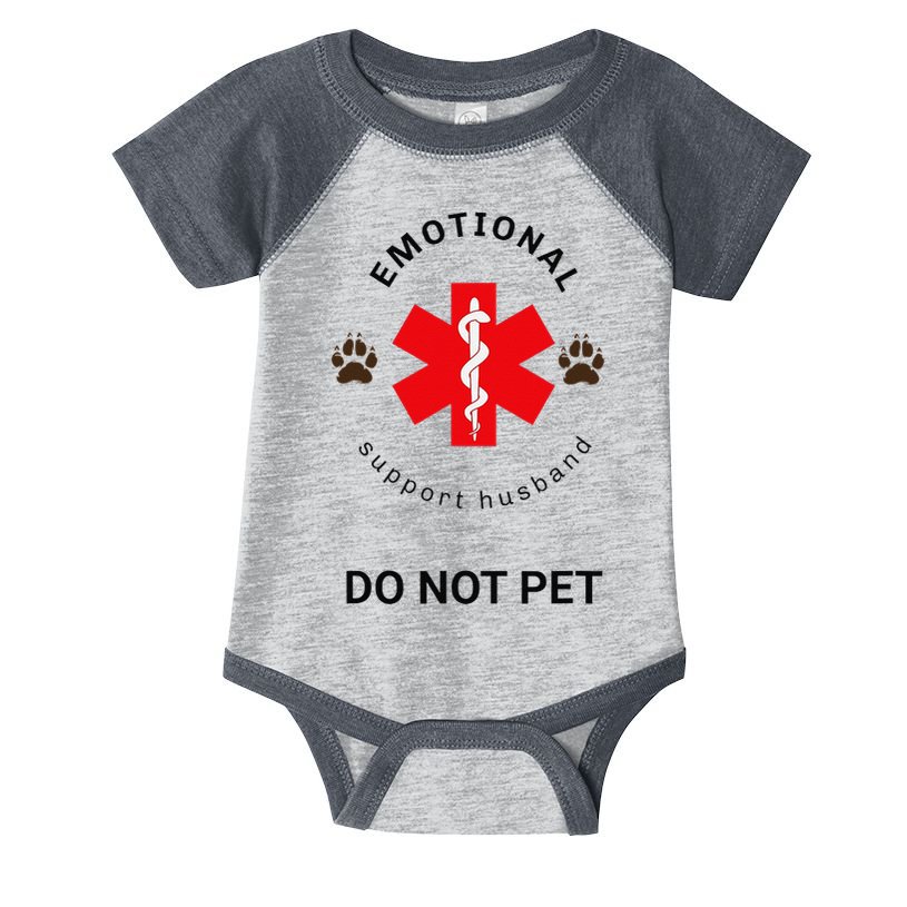 Emotional Support Husband Do Not Pet Infant Baby Jersey Bodysuit