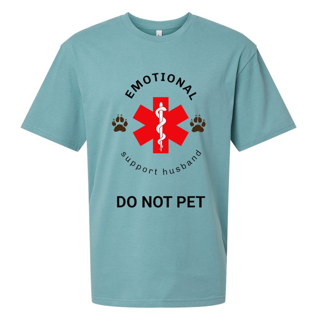 Emotional Support Husband Do Not Pet Sueded Cloud Jersey T-Shirt
