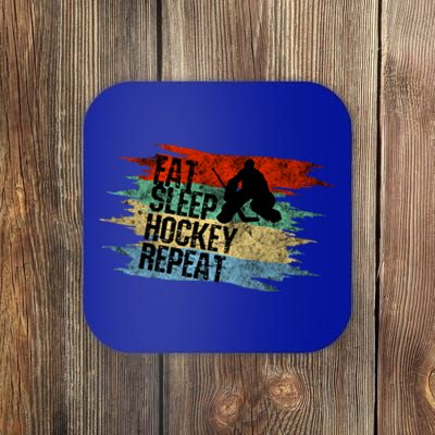 Eat Sleep Hockey Repeat Hockey Lover Funny Gift Coaster