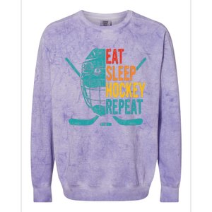 Eat Sleep Hockey Repeat Hockey Ice Hockey Colorblast Crewneck Sweatshirt