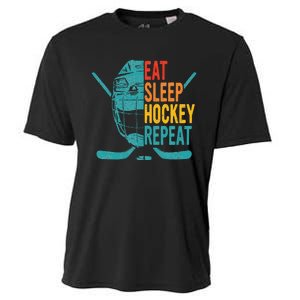 Eat Sleep Hockey Repeat Hockey Ice Hockey Cooling Performance Crew T-Shirt