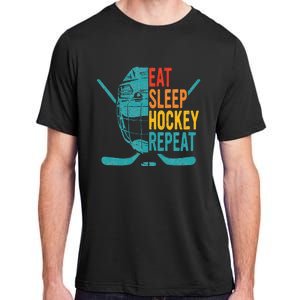 Eat Sleep Hockey Repeat Hockey Ice Hockey Adult ChromaSoft Performance T-Shirt