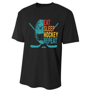 Eat Sleep Hockey Repeat Hockey Ice Hockey Performance Sprint T-Shirt