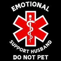 Emotional Support Husband Do Not Pet Stripe Pom Pom Beanie