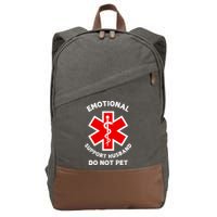 Emotional Support Husband Do Not Pet Cotton Canvas Backpack