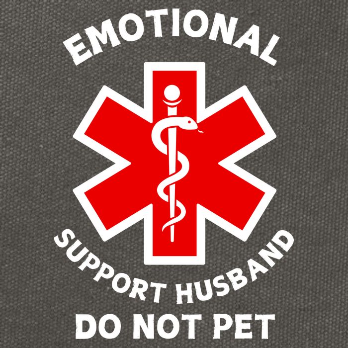 Emotional Support Husband Do Not Pet Cotton Canvas Backpack