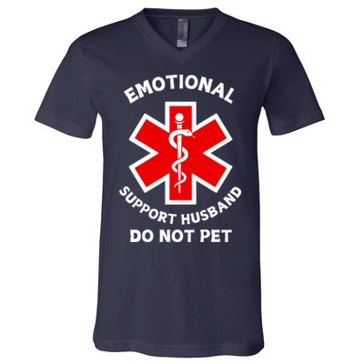 Emotional Support Husband Do Not Pet V-Neck T-Shirt