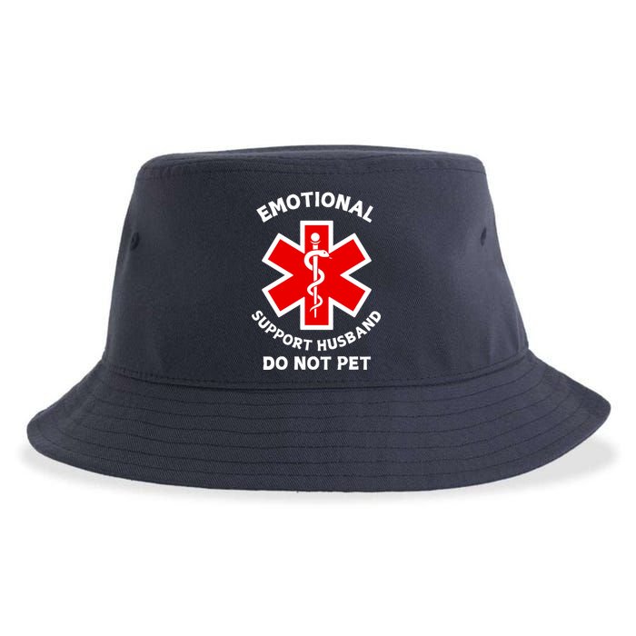 Emotional Support Husband Do Not Pet Sustainable Bucket Hat