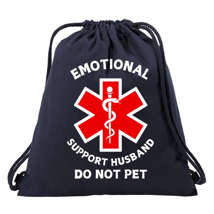Emotional Support Husband Do Not Pet Drawstring Bag