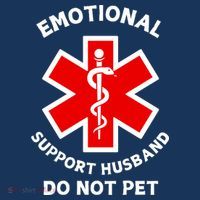 Emotional Support Husband Do Not Pet Pom Pom 12in Knit Beanie