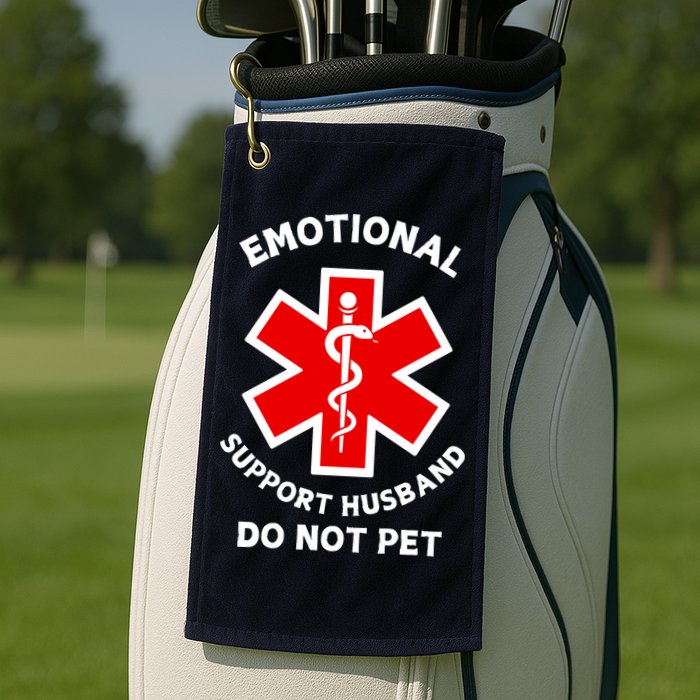 Emotional Support Husband Do Not Pet Golf Towel