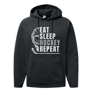 Eat Sleep Hockey Repeat Performance Fleece Hoodie