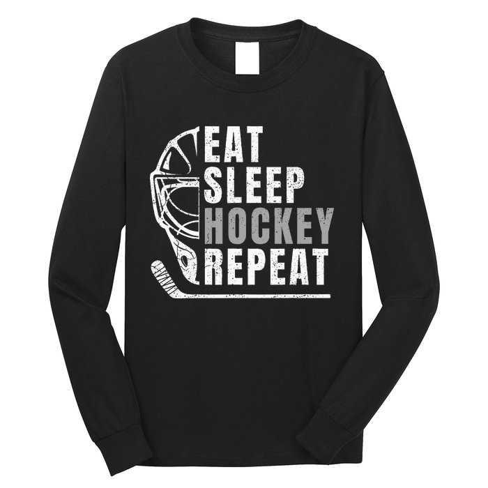 Eat Sleep Hockey Repeat Long Sleeve Shirt