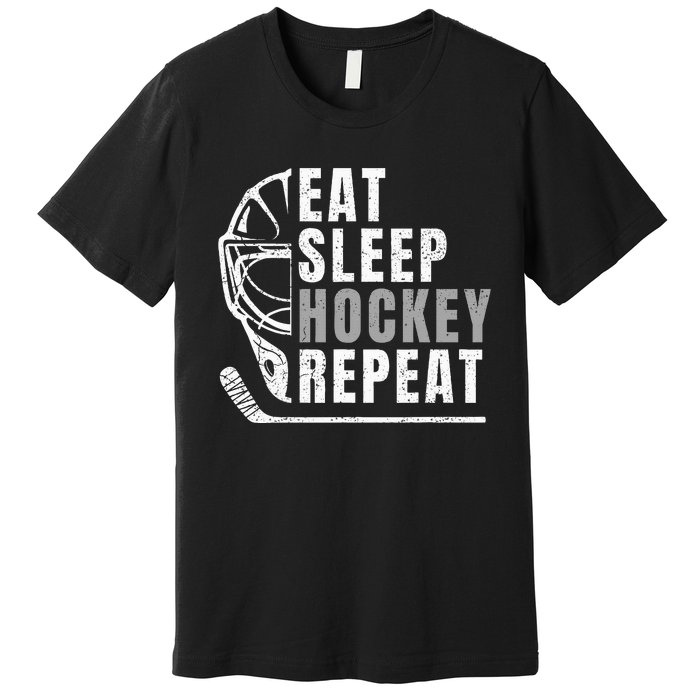 Eat Sleep Hockey Repeat Premium T-Shirt