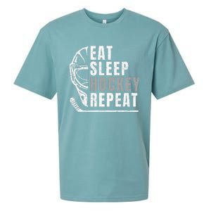 Eat Sleep Hockey Repeat Sueded Cloud Jersey T-Shirt