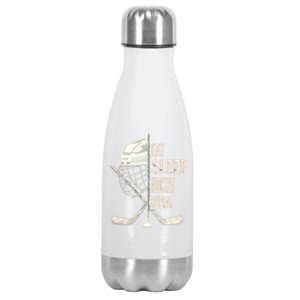 Eat Sleep Hockey Repeat Hockey Funny Gift Stainless Steel Insulated Water Bottle