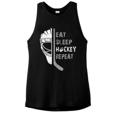 Eat Sleep Hockey Repeat Christmas Forn Lover Hockey Ladies PosiCharge Tri-Blend Wicking Tank