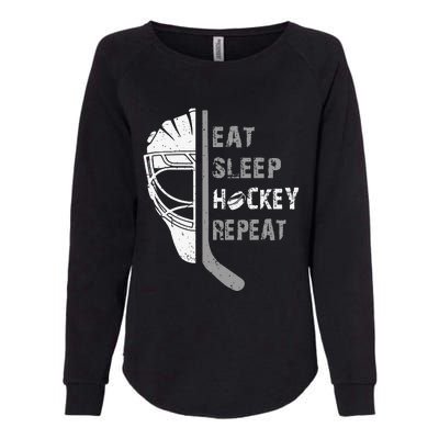 Eat Sleep Hockey Repeat Christmas Forn Lover Hockey Womens California Wash Sweatshirt