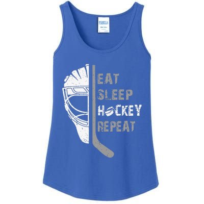 Eat Sleep Hockey Repeat Christmas Forn Lover Hockey Ladies Essential Tank