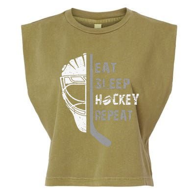 Eat Sleep Hockey Repeat Christmas Forn Lover Hockey Garment-Dyed Women's Muscle Tee