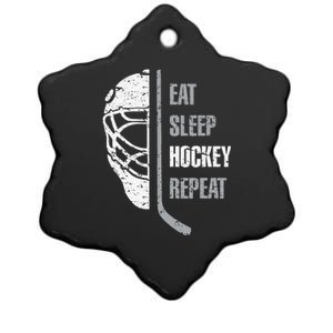 Eat Sleep Hockey Repeat Christmas For Hockey Ceramic Star Ornament