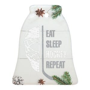 Eat Sleep Hockey Repeat Christmas For Hockey Ceramic Bell Ornament