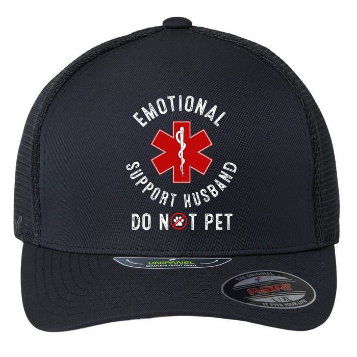 Emotional Support Husband Do Not Pet Flexfit Unipanel Trucker Cap