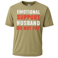 Emotional Support Husband Do Not Pet Funny Dad Husband Papa Cooling Performance Crew T-Shirt