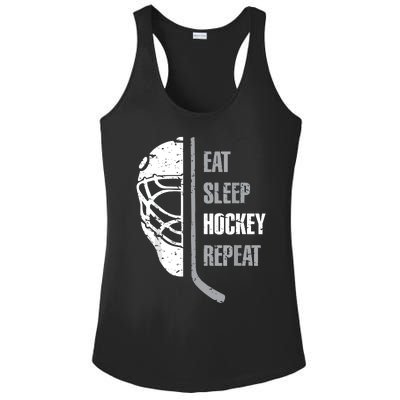 Eat Sleep Hockey Repeat Hockey Funny Ice Hockey Ladies PosiCharge Competitor Racerback Tank