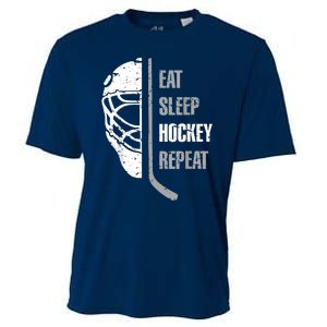 Eat Sleep Hockey Repeat Hockey Funny Ice Hockey Cooling Performance Crew T-Shirt