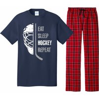 Eat Sleep Hockey Repeat Hockey Funny Ice Hockey Pajama Set