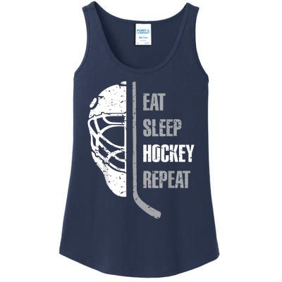 Eat Sleep Hockey Repeat Hockey Funny Ice Hockey Ladies Essential Tank