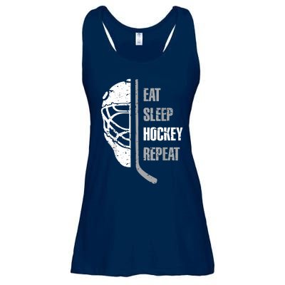 Eat Sleep Hockey Repeat Hockey Funny Ice Hockey Ladies Essential Flowy Tank