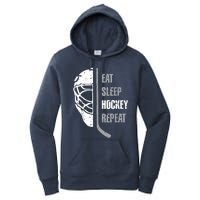 Eat Sleep Hockey Repeat Hockey Funny Ice Hockey Women's Pullover Hoodie