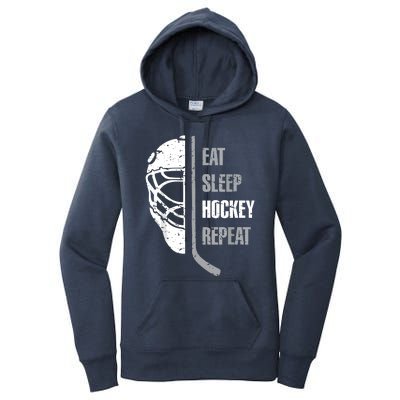 Eat Sleep Hockey Repeat Hockey Funny Ice Hockey Women's Pullover Hoodie