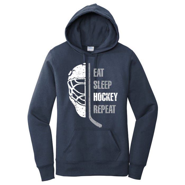 Eat Sleep Hockey Repeat Hockey Funny Ice Hockey Women's Pullover Hoodie