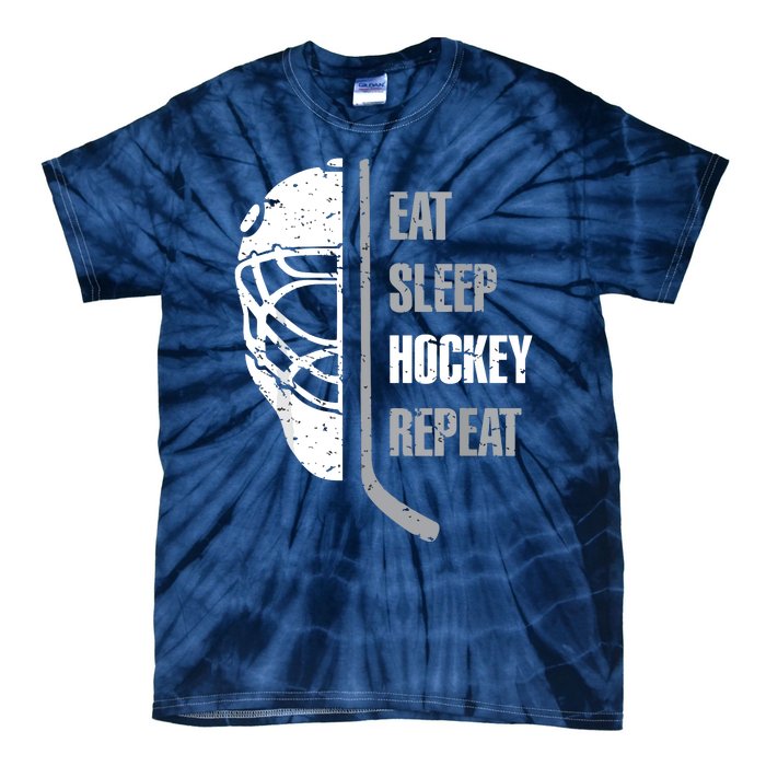 Eat Sleep Hockey Repeat Hockey Funny Ice Hockey Tie-Dye T-Shirt