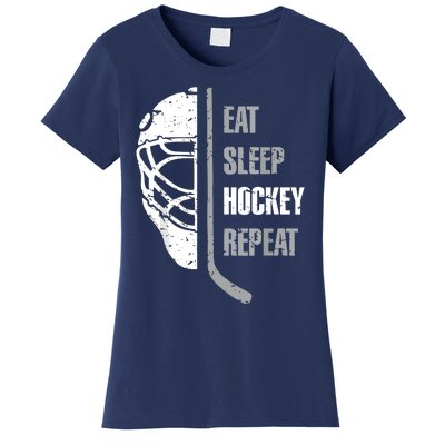 Eat Sleep Hockey Repeat Hockey Funny Ice Hockey Women's T-Shirt